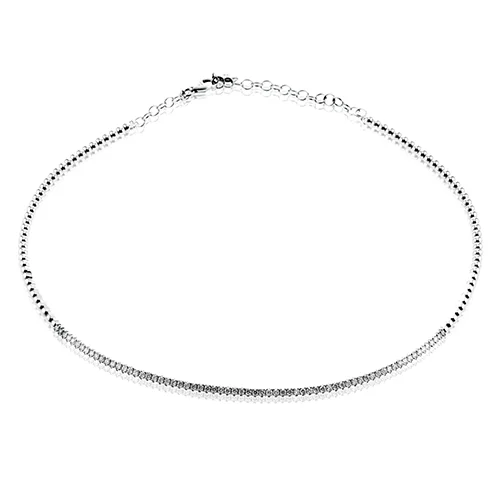 thin gold wire earrings Necklace in 18k Gold with Diamonds