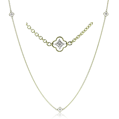handmade resin flower earrings Necklace in 18k Gold with Diamonds