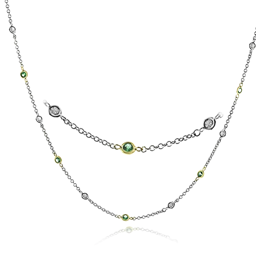 classic pearl bridal earrings Necklace in 18k Gold with Diamonds