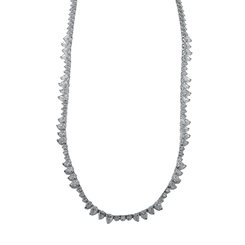 dainty lotus flower ring Necklace in 18k Gold with Diamonds