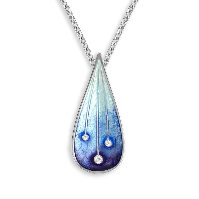pearl and gold chain earrings Blue Blue Sky - Stars Sterling Silver Necklace-White Sapphires