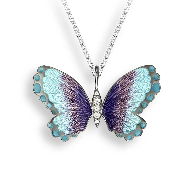 gold initial bracelet personalized Blue Butterfly Necklace.Black Rhoidum Plated Sterling Silver-White Sapphire gold initial bracelet personalized Blue Butterfly Necklace.Black Rhoidum Plated Sterling Silver-White Sapphire