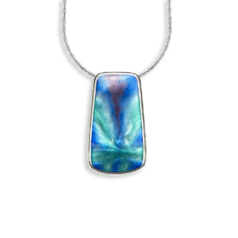 vintage emerald cocktail ring Blue Color Aurora Rectangle Necklace Sterling Silver