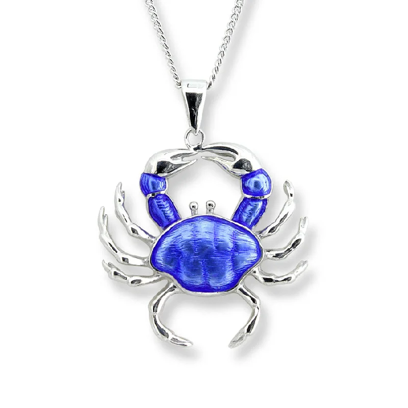 black onyx men’s signet ring Blue Crab Necklace. Sterling Silver