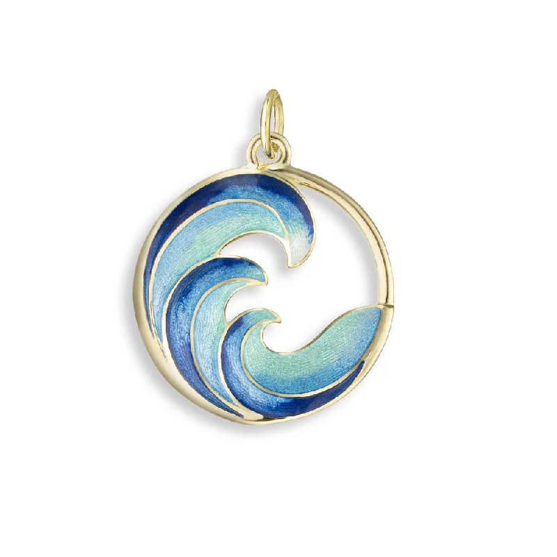 amethyst gemstone engagement ring Blue Ocean Wave Pendant. 18K