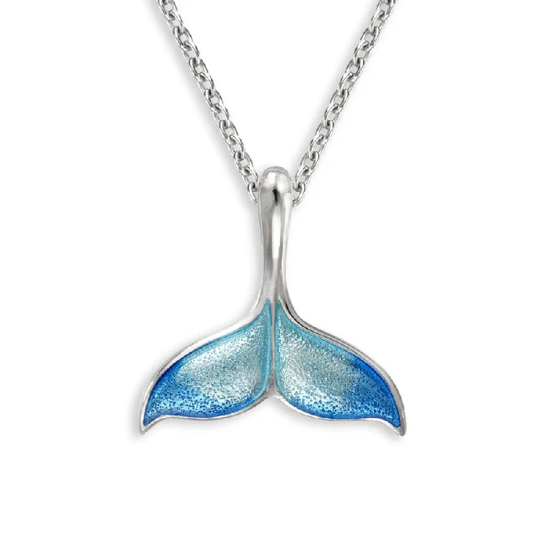 minimalist black pearl necklace Blue Whale Tail Necklace.  Sterling Silver