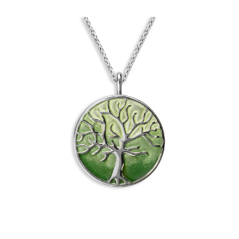 minimal gold ring stack Green Tree of Life Necklace. Sterling Silver