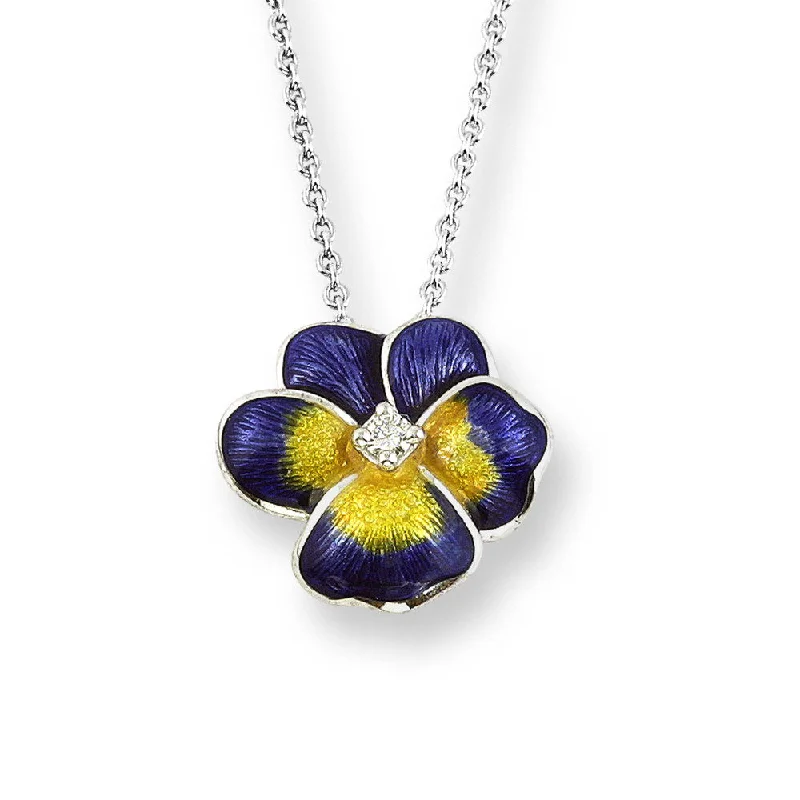 luxury diamond eternity ring Purple Pansy Necklace. Sterling Silver-White Sapphire luxury diamond eternity ring Purple Pansy Necklace. Sterling Silver-White Sapphire