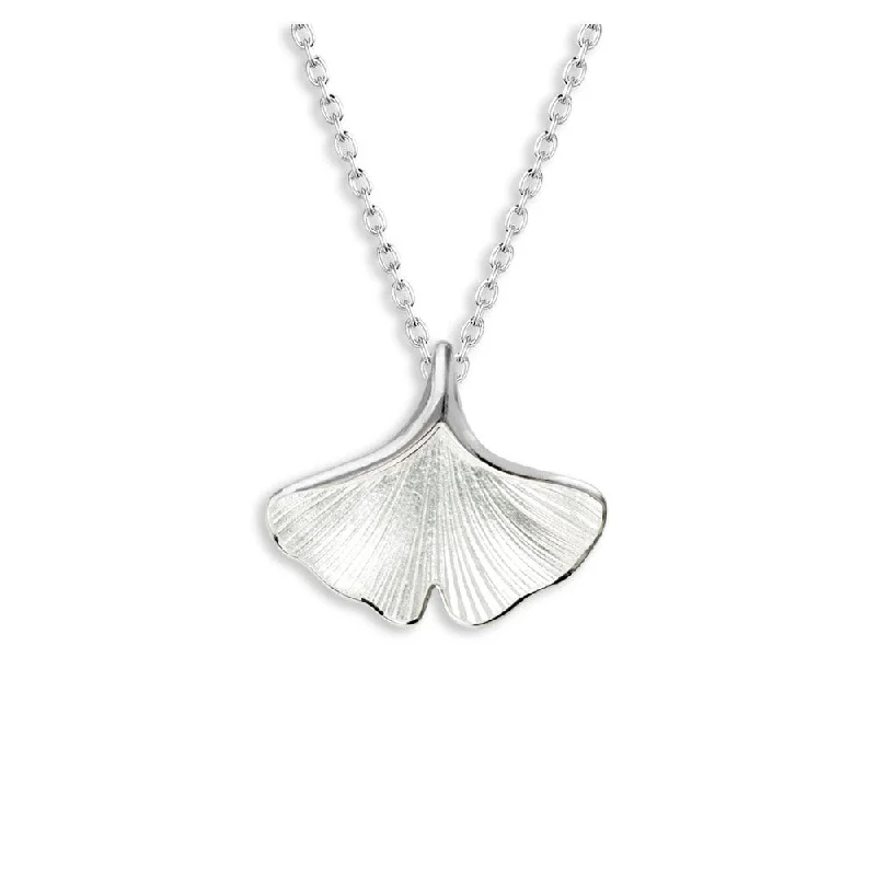 adjustable braided rope ring White Ginkgo 1-Leaf Necklace. Sterling Silver