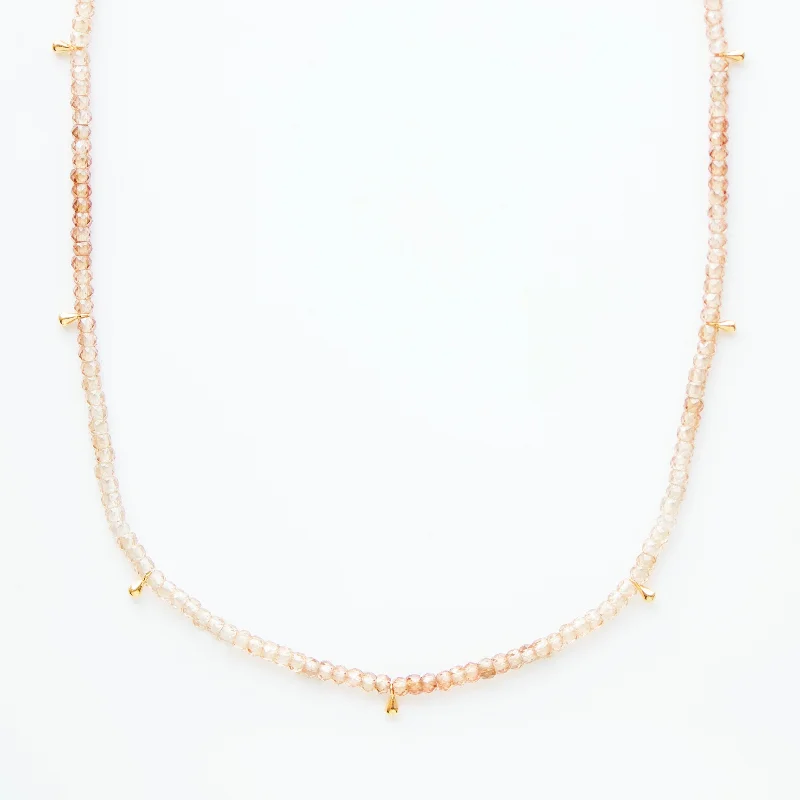 dainty heart charm necklace Ombre Beaded Necklace