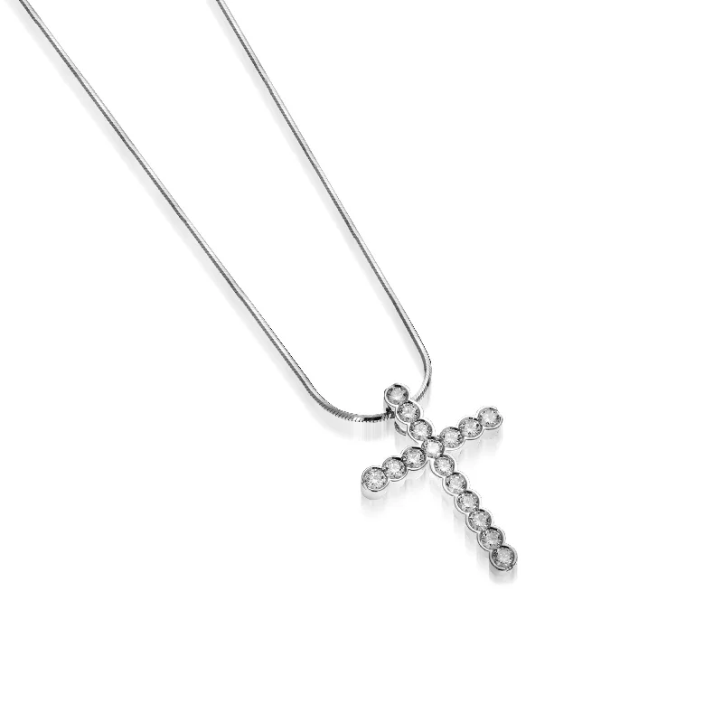 rose gold feather earrings Paloma Diamond Cross Pendant Necklace