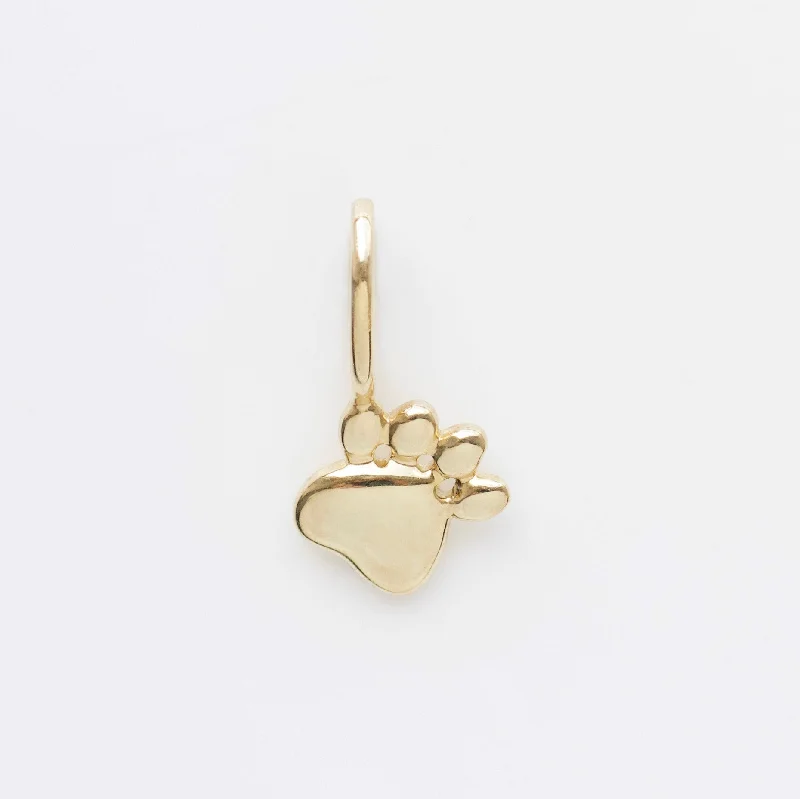 opal gemstone halo ring Paw Print Charm