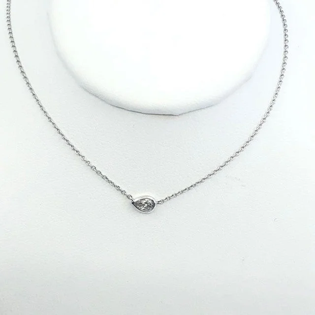real diamond solitaire ring Pear Diamond Pendant