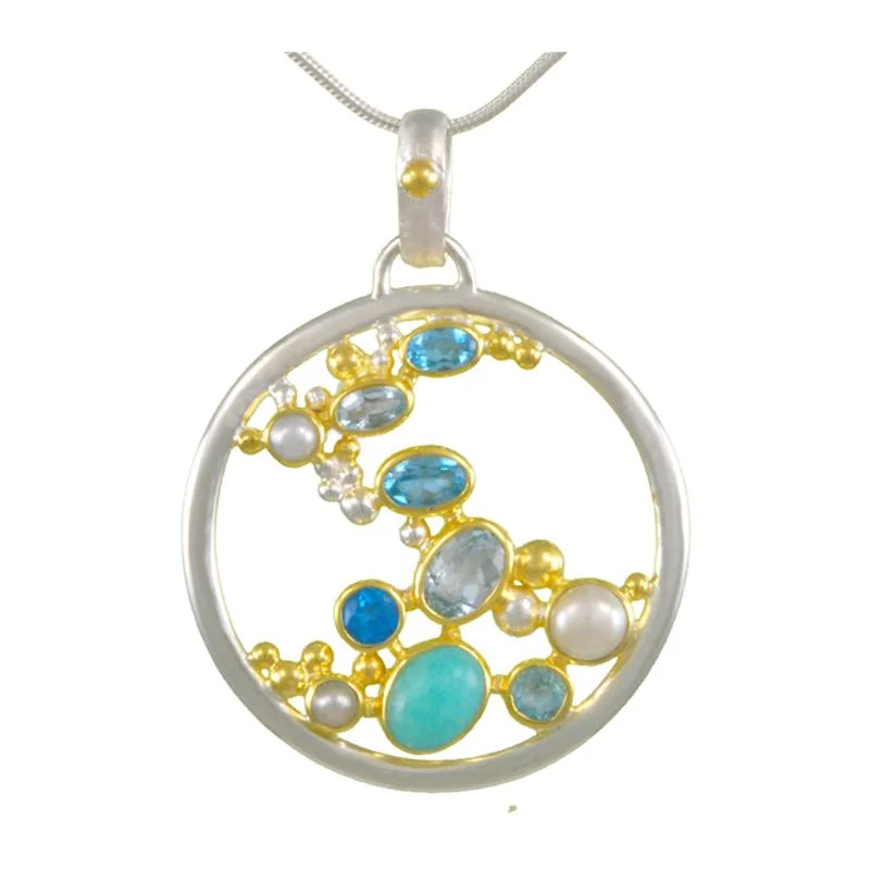 dainty opal nose ring Pearl and Topaz Pendant