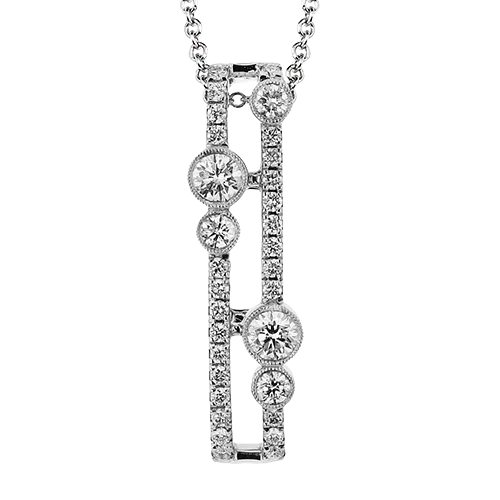 minimalist disc pendant necklace Pendant in 18k Gold with Diamonds