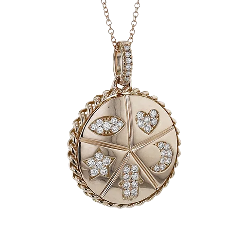 gold medallion pendant necklace Pendant in 18k Gold with Diamonds