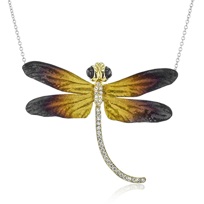 gold-plated snake chain bracelet Pendant in 18k Gold with Diamonds