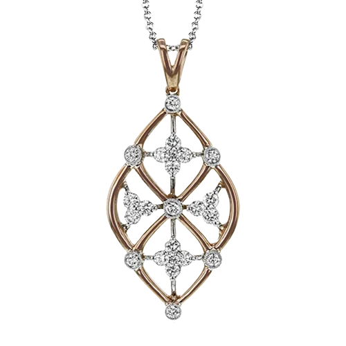 bohemian anklet with shells Pendant in 18k Gold with Diamonds