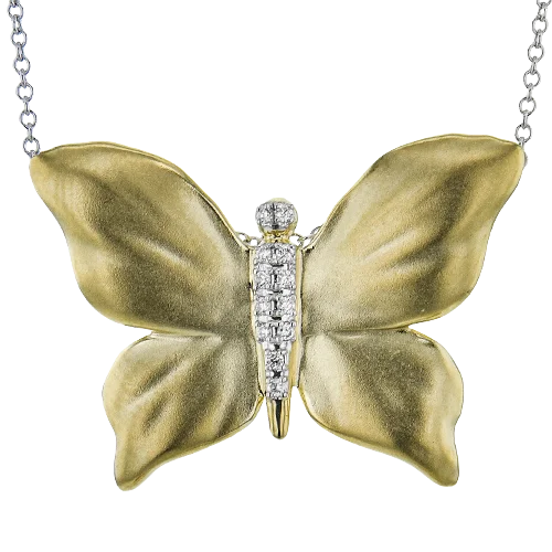minimalist pearl pendant necklace Pendant in 18k Gold with Diamonds