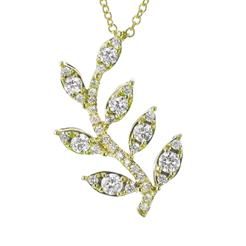 classic diamond solitaire necklace Pendant in 18k Gold with Diamonds