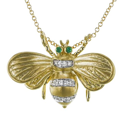 silver wave ring dainty Pendant in 18k Gold with Diamonds