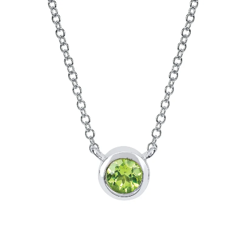 rose gold cubic zirconia earrings Peridot Bezel Set Pendant