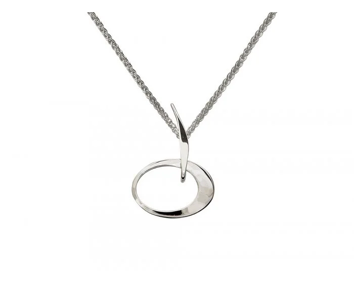 gemstone infinity bracelet Petite Eliptical Pendant in Silver