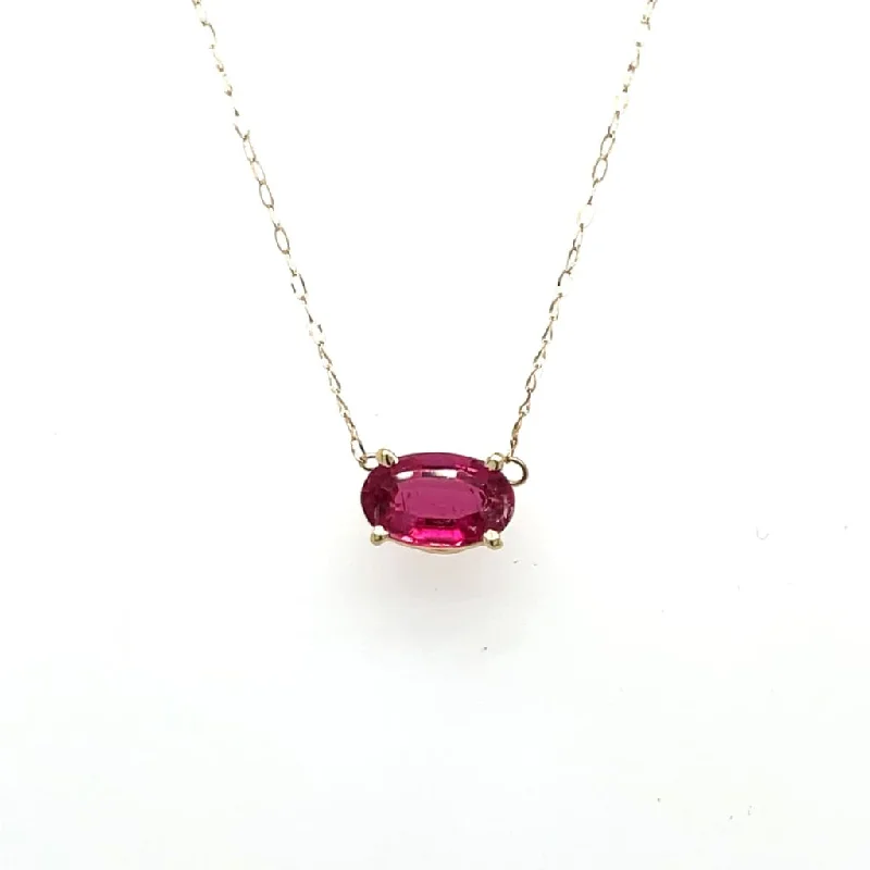 celestial sun and moon pendant Pink Tourmaline Necklace 14k Yellow Gold at Regard Jewelry in Austin, Texas