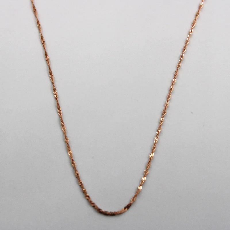 sapphire halo engagement ring 18k Rose Gold Singapore Chain | 17"|
