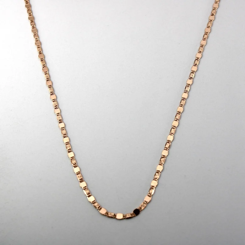men’s woven leather bracelet 10k Rose Gold Textured Chain | 16"|