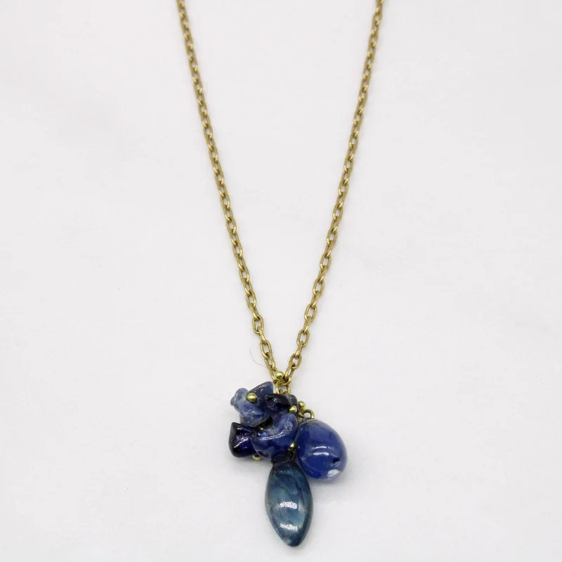 pearl stud earrings classic Rough Sapphire Drop Necklace | 6.10ctw | 16" |