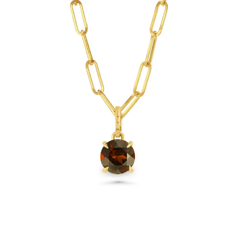 dainty beaded stretch bracelet Round Garnet Prong Set Charm