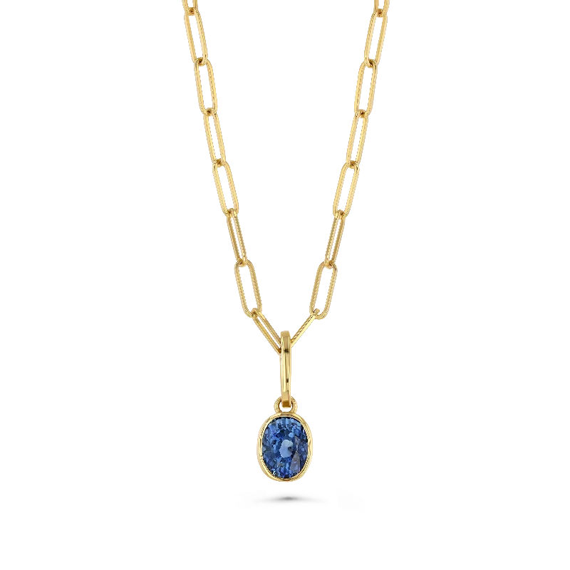 handmade lava stone bracelet Sapphire Oval Charm