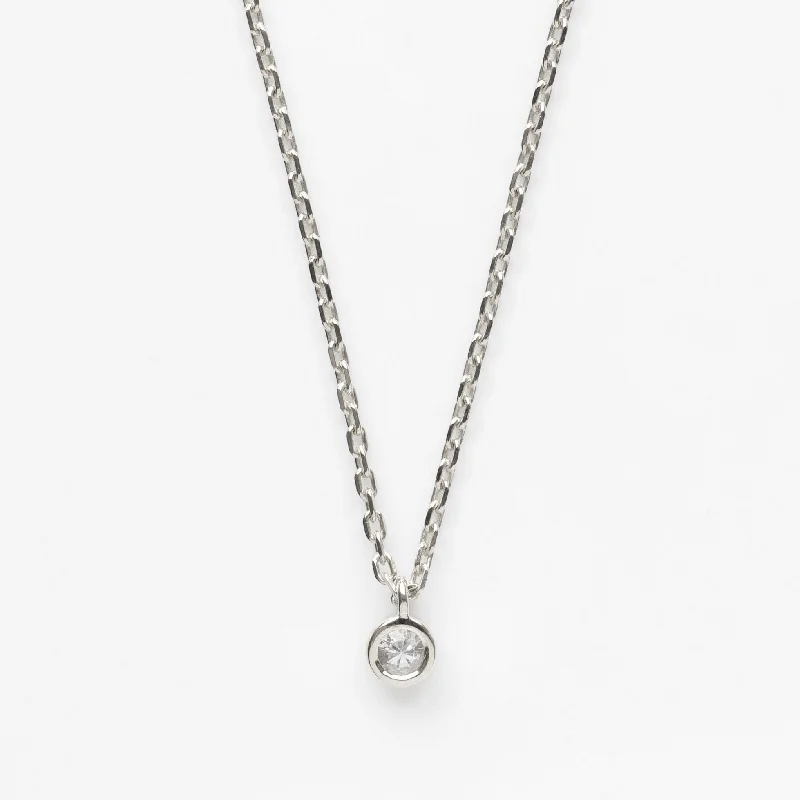 dainty silver hamsa bracelet White Sapphire Solitaire Necklace