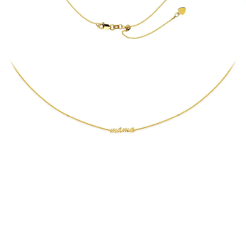 14K Yellow Script MAMA Adjustable Choker