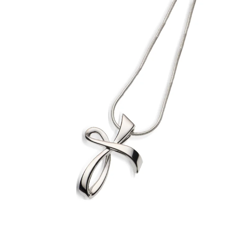 elegant pearl bridal set Serenity Silver Cross Pendant Necklace