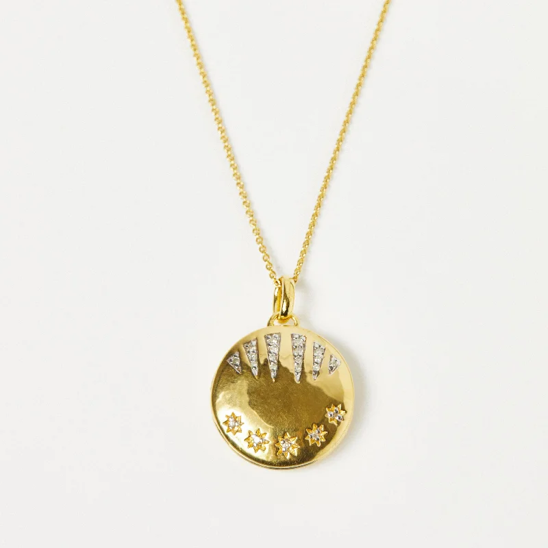 celestial sun and moon earrings Shooting Star Diamond Locket