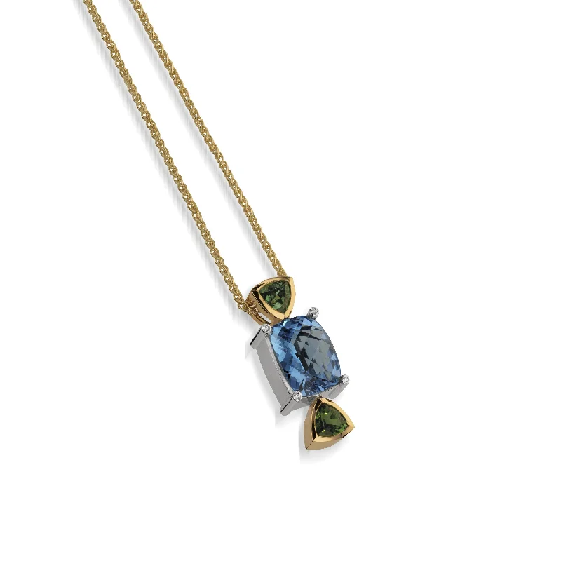 genuine amber pendant necklace Signature Blue Topaz and Diamond Pendant Necklace