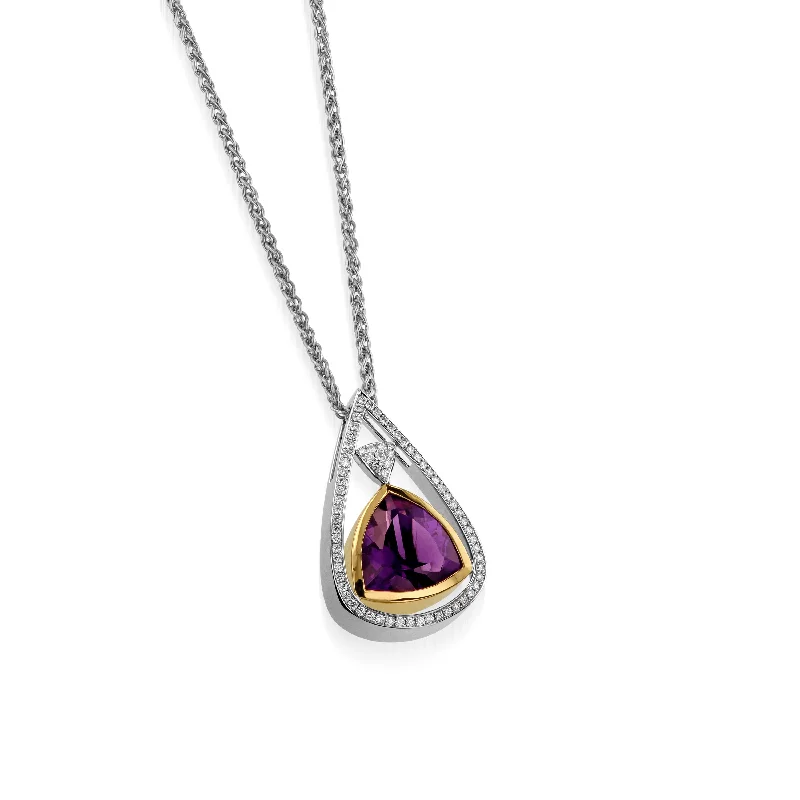 real garnet stacking rings Signature Trillion Amethyst and Diamond Pendant Necklace real garnet stacking rings Signature Trillion Amethyst and Diamond Pendant Necklace