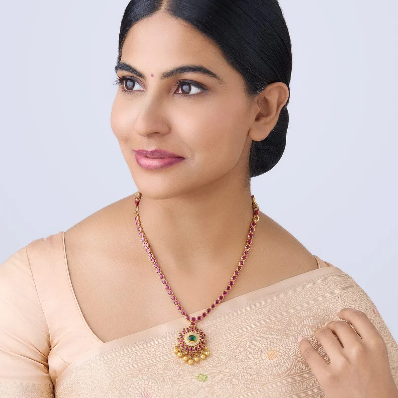 hammered gold disc necklace Silver Temple Necklace 146319