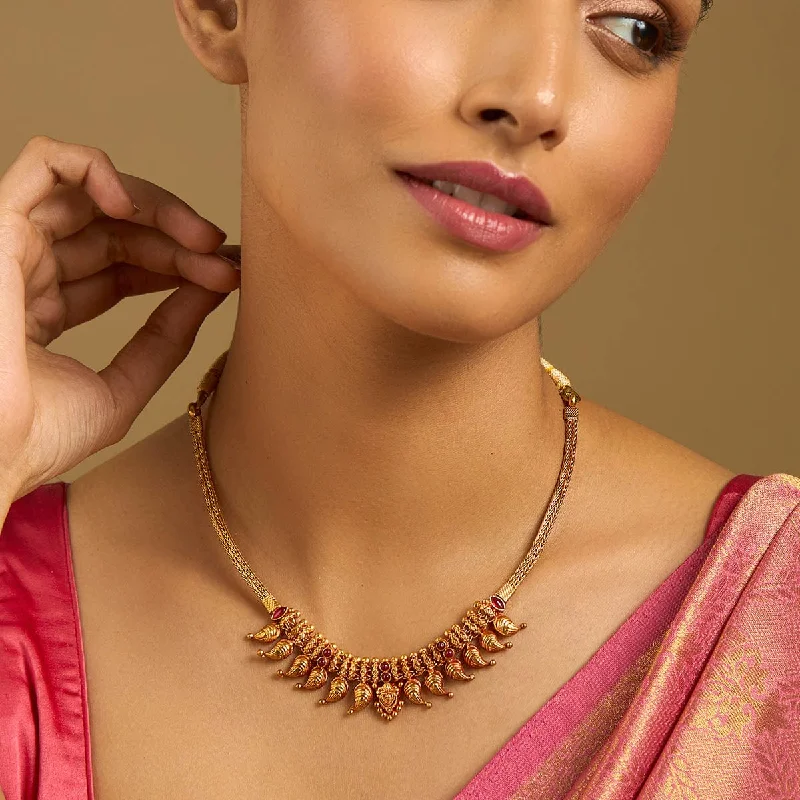 silver-plated bar necklace Silver Temple Necklace 172392
