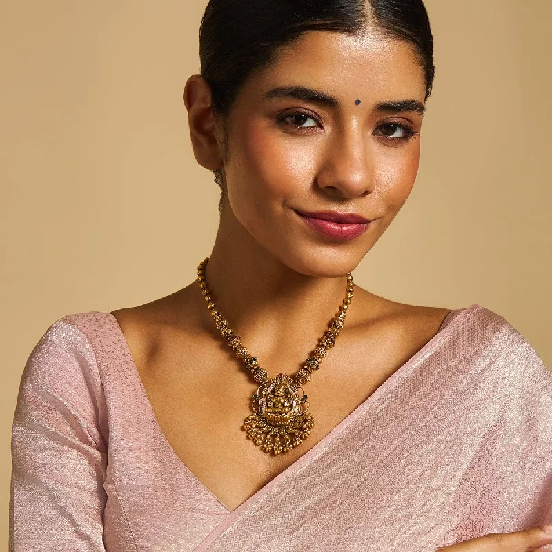 boho gold leaf ring Silver Temple Necklace 174280