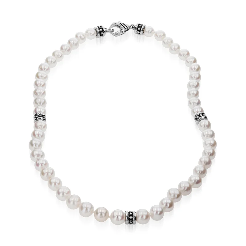 infinity necklace with birthstones Solar Pearl Necklace 18"