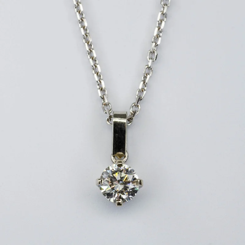 gold engagement ring vintage Solitaire Diamond Pendant Necklace | 1.00ct VS2 G | 20"|
