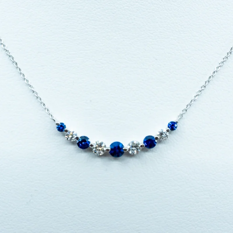 vintage turquoise pendant necklace Spark Diamond and Sapphire Expression Necklace 0.45cttw/0.47cttw/18KW