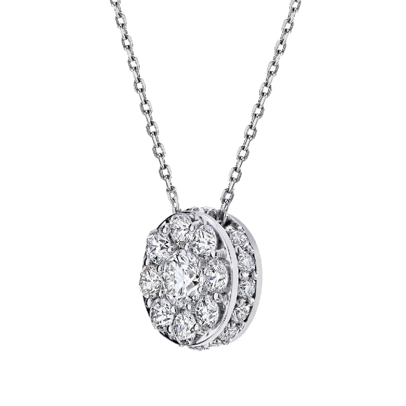 unique gemstone cocktail ring Spark Diamond Illusion Necklace 18KW or 18KY