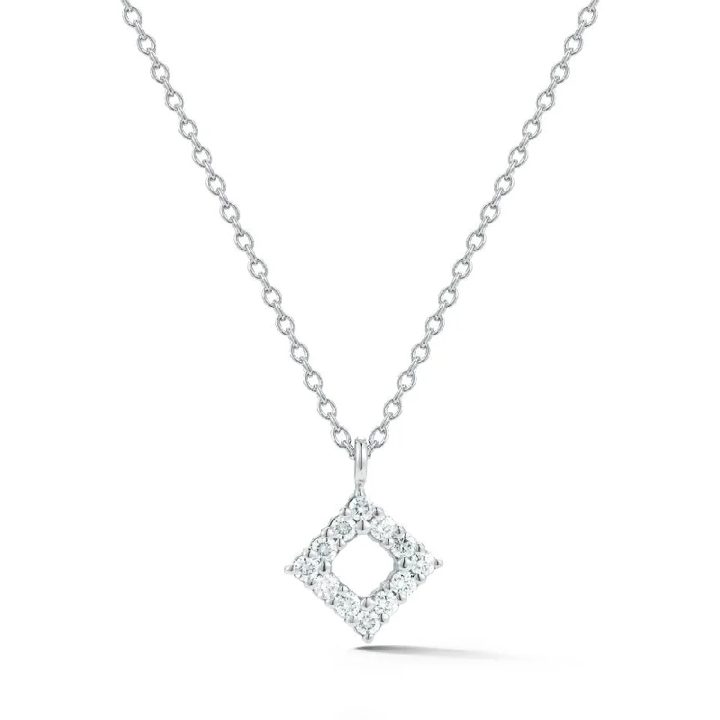 personalized gold bar necklace Spark Diamond Shaped Diamond Necklace 0.14cttw/18KW