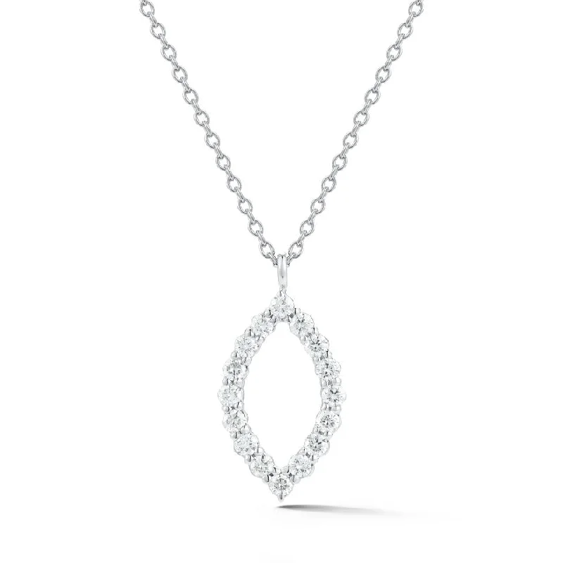 classic gemstone stud earrings Spark Marquise Shape Diamond Necklace 0.43cttw