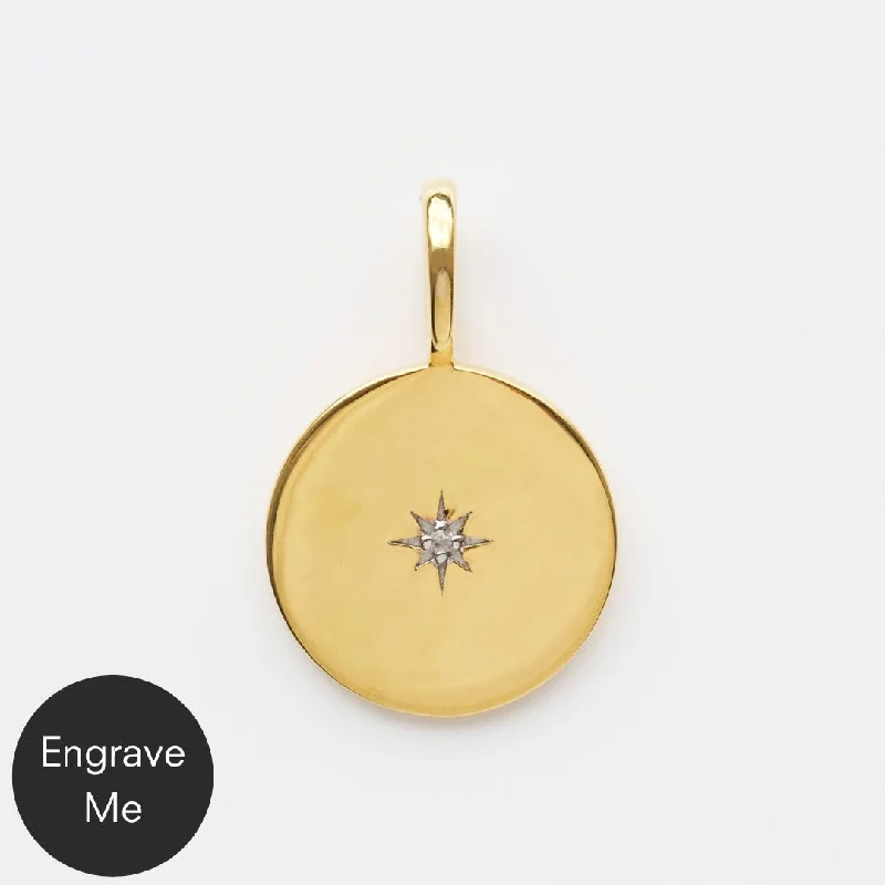 rose gold anklet chain Star Set Diamond Engravable Pendant