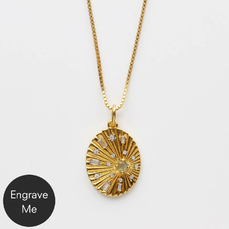 celestial constellation necklace silver Stardust Engravable Coin Necklace